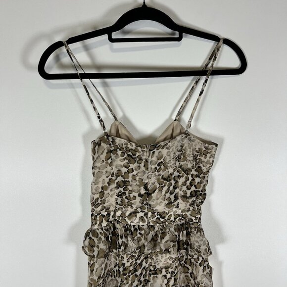 Bardot NWT Animal Print Strappy Layered Dress Tiered Ruffle Women’s Size 4/XS - Picture 8 of 12